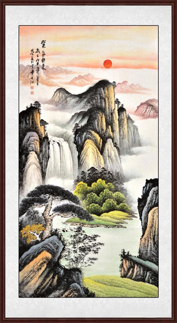 董事長(zhǎng)辦公室設(shè)計(jì)時(shí)掛哪些裝飾畫，可以襯托出品味和修養(yǎng)《紫氣東來》